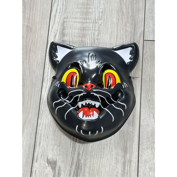 Vintage cat mask black scary spooky cat mask - Picture 1 of 7